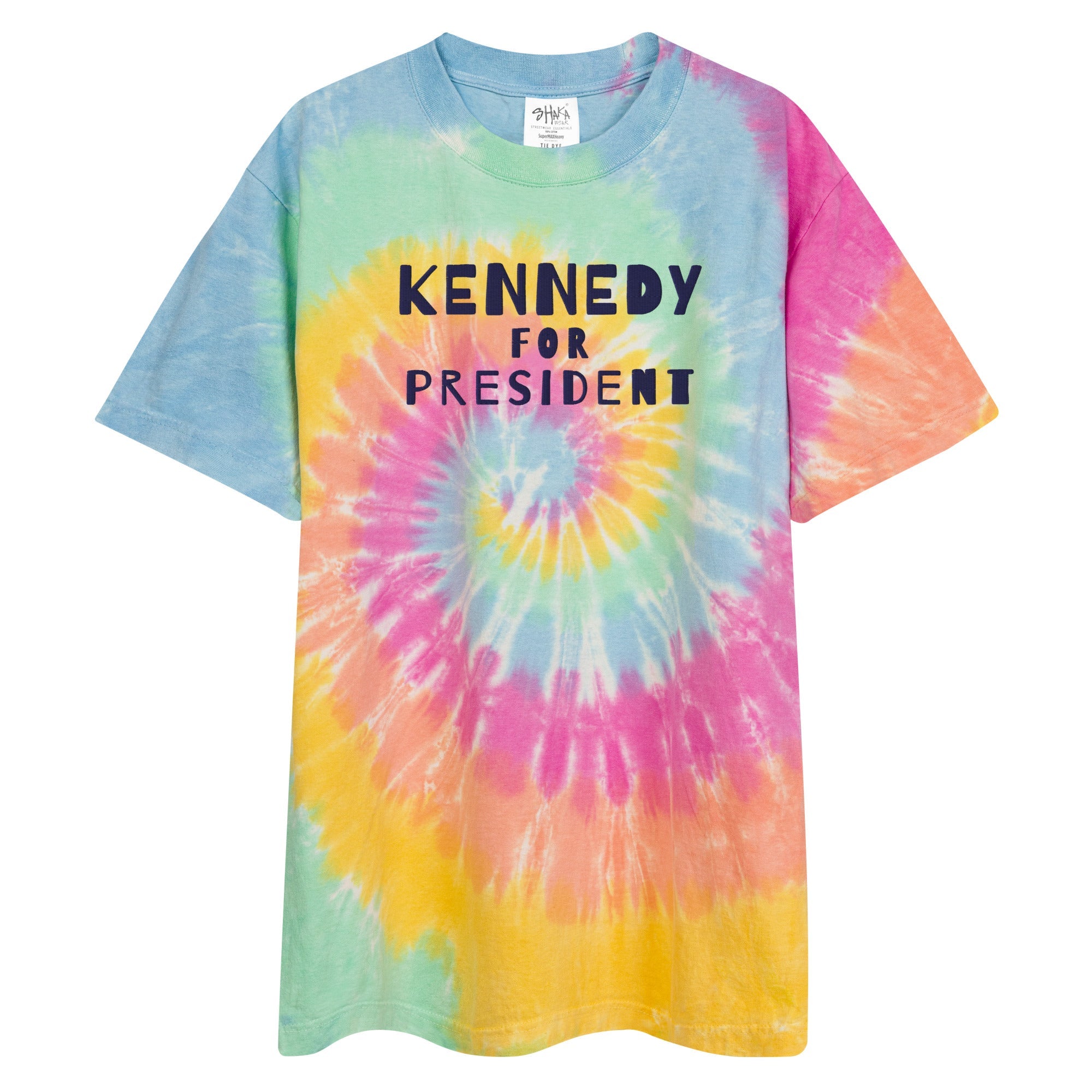 Kennedy for President Embroidered Oversized TieDye Tee Team Kennedy