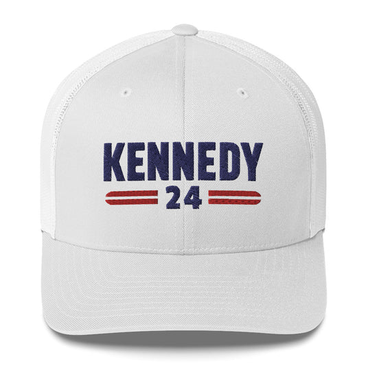 Kennedy Classic Embroidered Trucker Hat - White