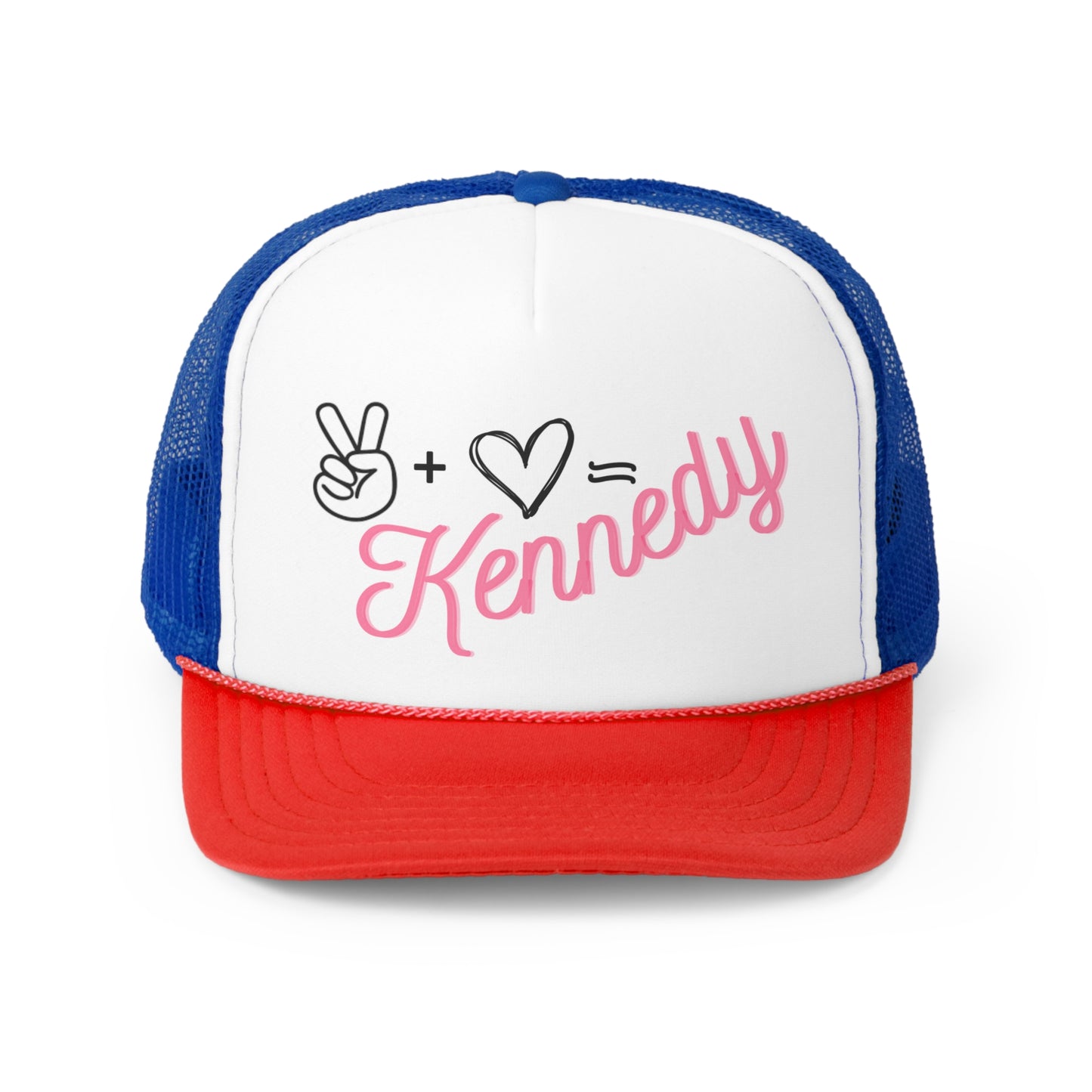 Peace + Love = Kennedy Trucker Hat