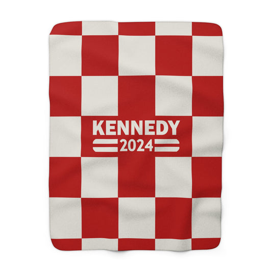 Kennedy Classic Red Checkered Sherpa Fleece Blanket