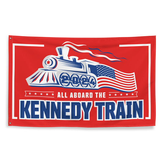All Aboard The Kennedy Train Flag - Red