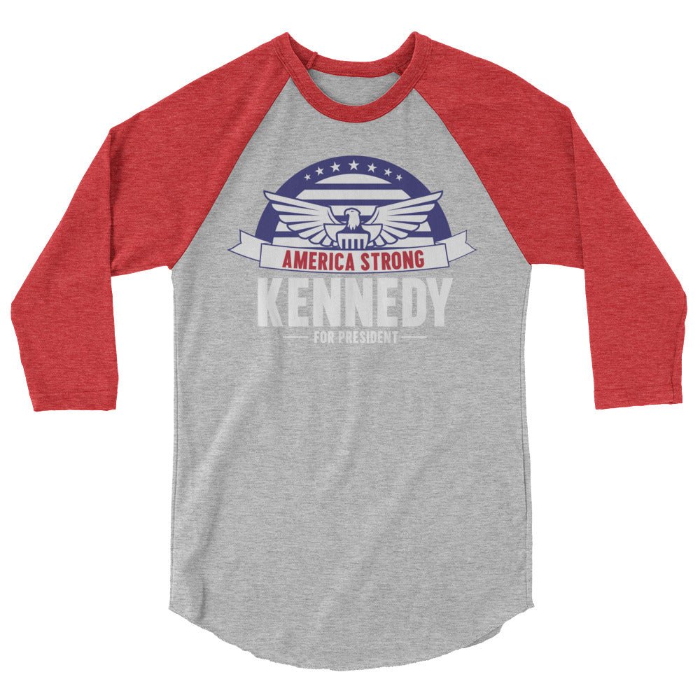 America Strong 3/4 Sleeve Raglan Shirt - Team Kennedy Official Merchandise