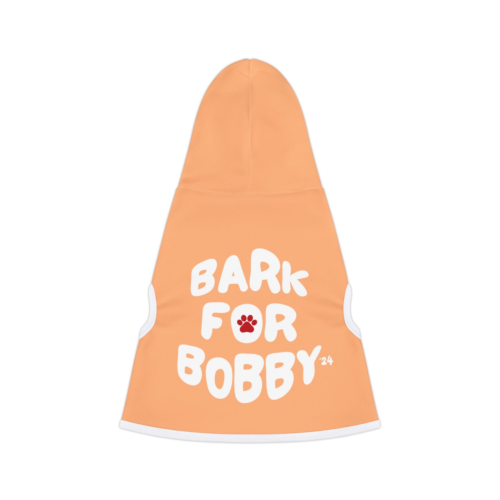 Bark for Bobby Pet Hoodie in Orange - TEAM KENNEDY. All rights reserved