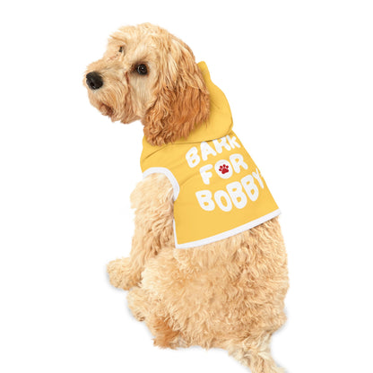 Bark for Bobby Pet Hoodie in Yellow - TEAM KENNEDY. All rights reserved