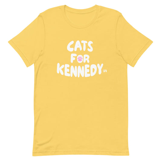 Cats for Kennedy Tee in Yellow - TEAM KENNEDY. All rights reserved