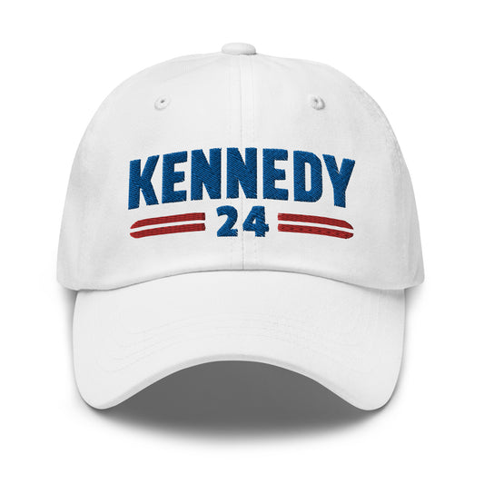 Kennedy Classic Embroidered Dad Hat - White