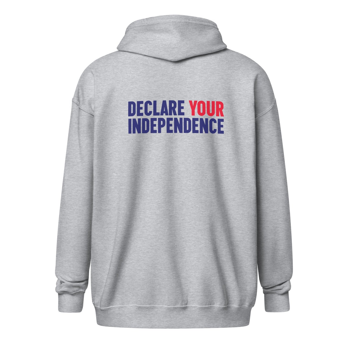 Declare your Independence Embroidered Unisex Zip Hoodie - TEAM KENNEDY. All rights reserved