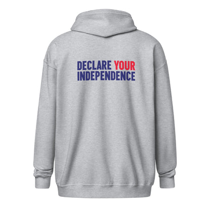 Declare Your Independence Unisex Zip Hoodie - TEAM KENNEDY. All rights reserved