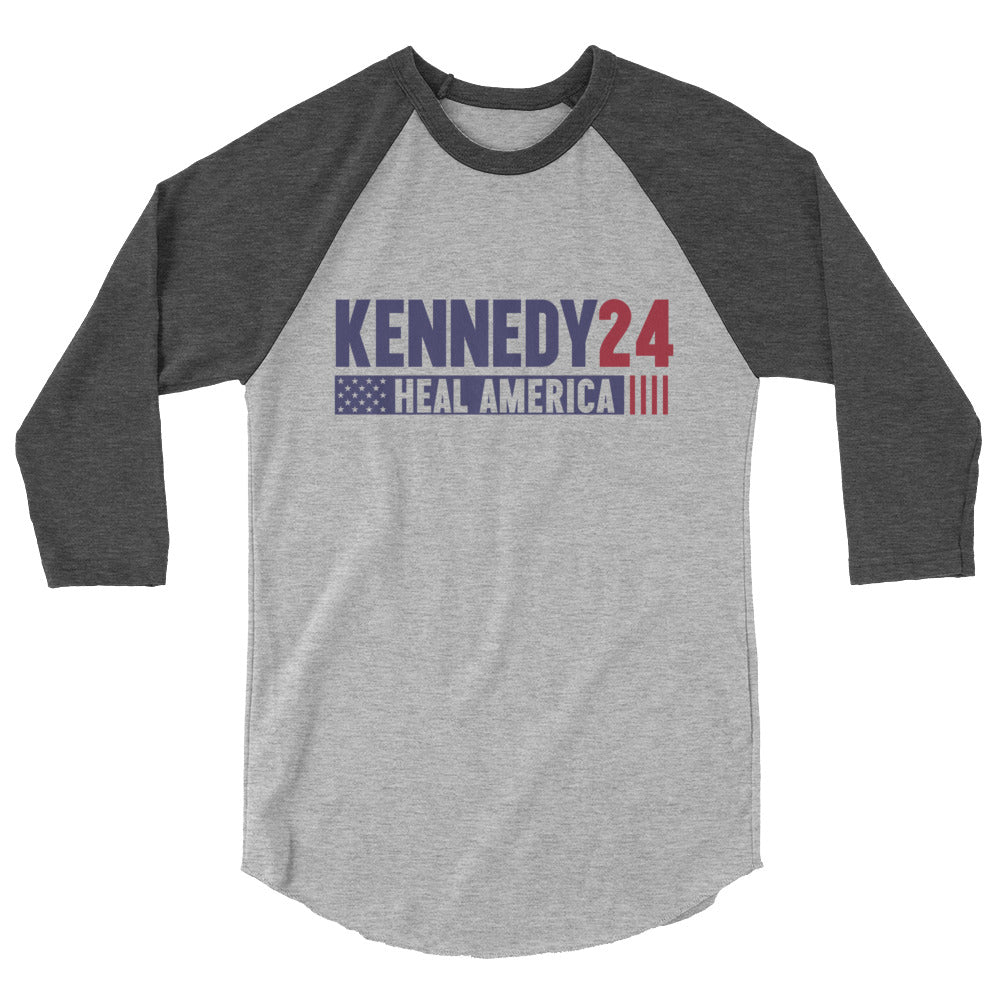 Heal America 3/4 Sleeve Raglan Shirt - TEAM KENNEDY. All rights reserved