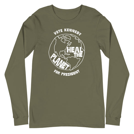Heal the Planet Unisex Long Sleeve Tee - TEAM KENNEDY. All rights reserved
