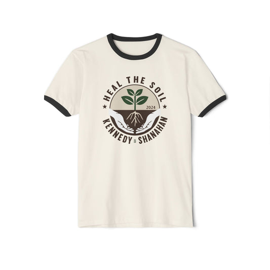 Heal the Soil Unisex Ringer Tee - Team Kennedy Official Merchandise