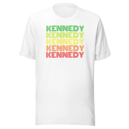 Kennedy 70s Green/Yellow/Red Unisex Tee - TEAM KENNEDY. All rights reserved