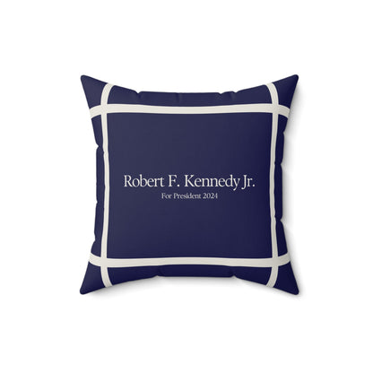 Kennedy for President Bordered Navy Square Pillow - TEAM KENNEDY. All rights reserved