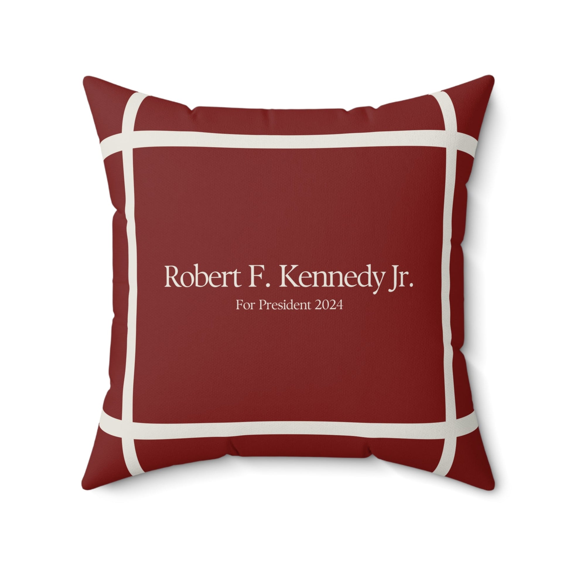 Kennedy for President Bordered Red Square Pillow - TEAM KENNEDY. All rights reserved