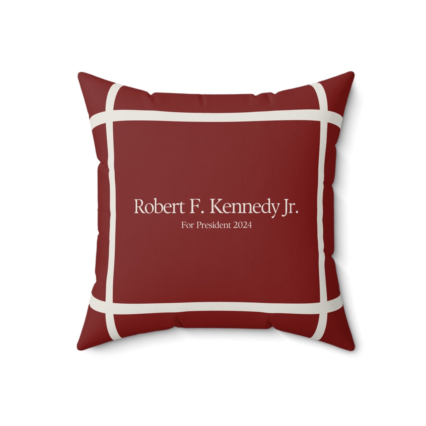 Kennedy for President Bordered Red Square Pillow - TEAM KENNEDY. All rights reserved