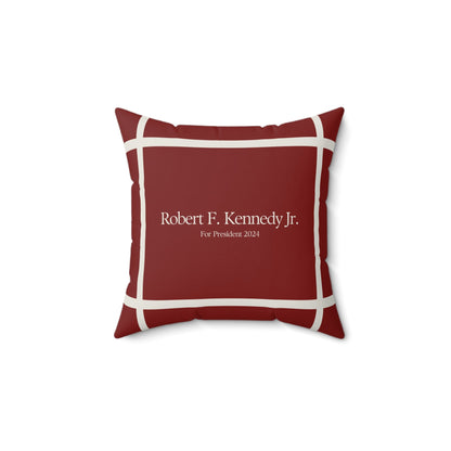Kennedy for President Bordered Red Square Pillow - TEAM KENNEDY. All rights reserved