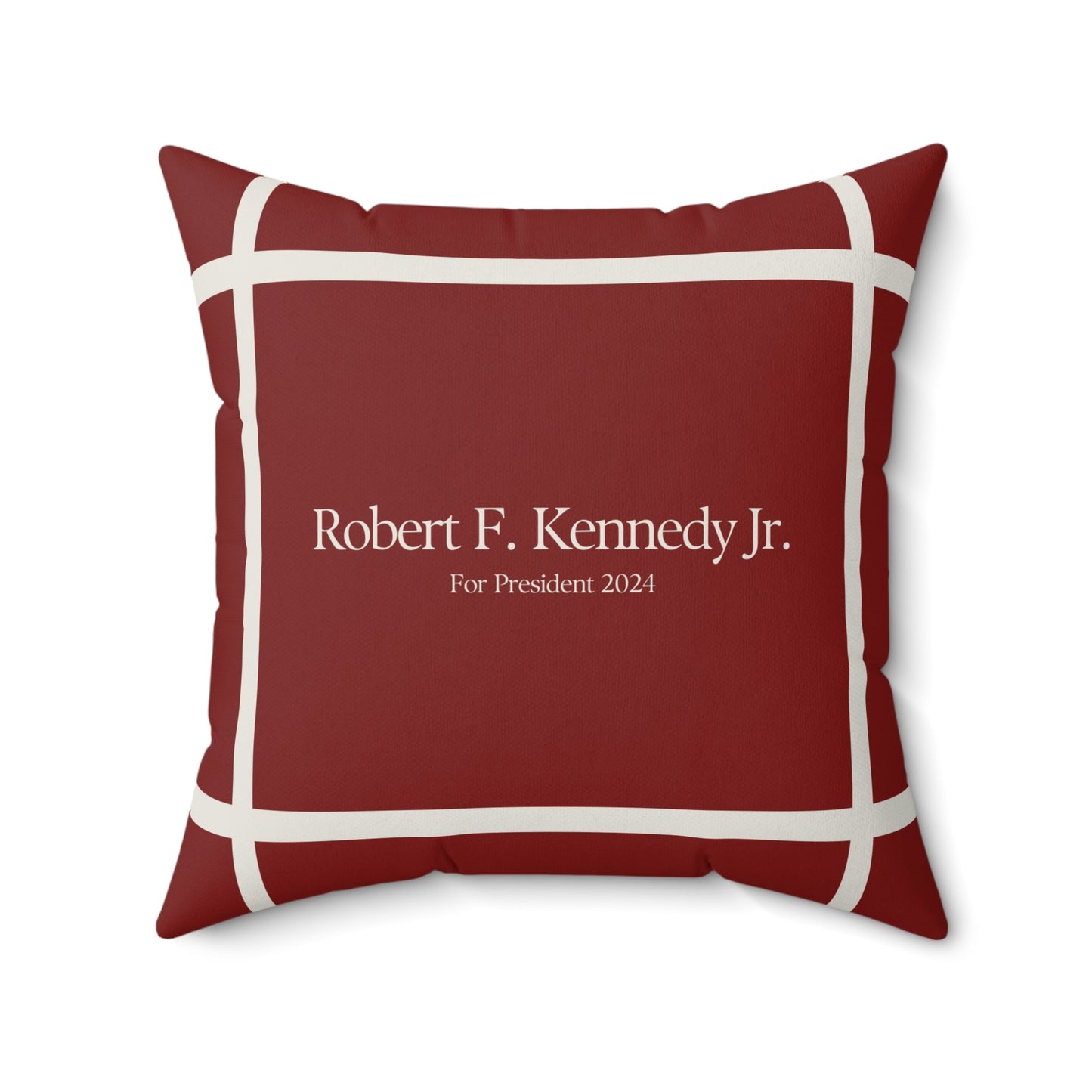 Kennedy for President Bordered Red Square Pillow - TEAM KENNEDY. All rights reserved