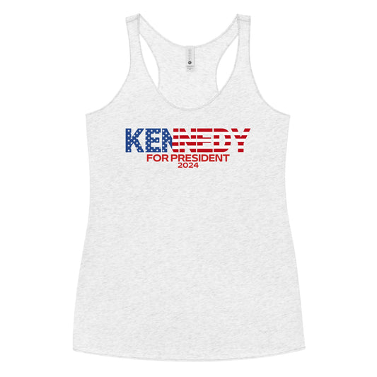 Kennedy for President Flag Women's Racerback Tank - TEAM KENNEDY. All rights reserved