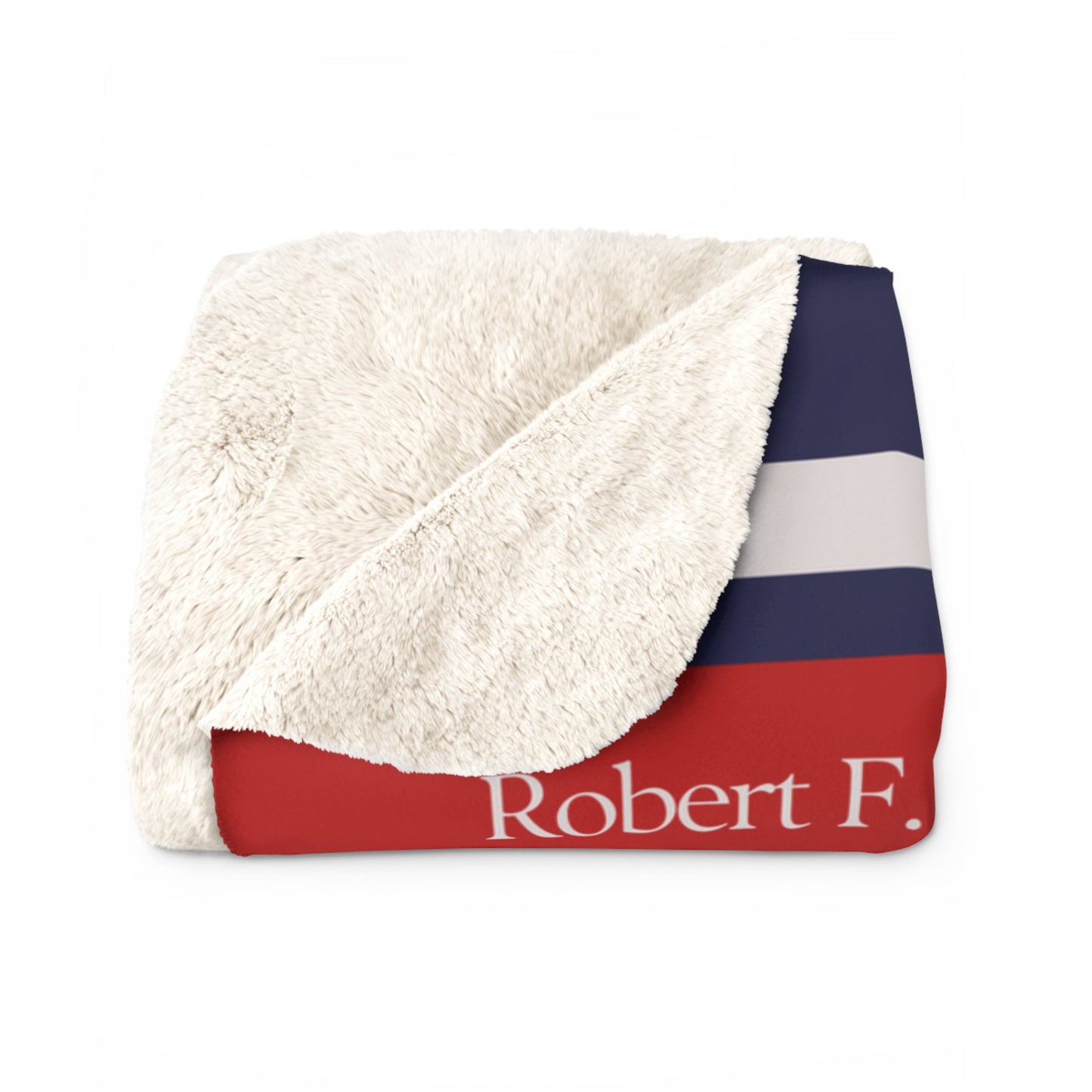 Kennedy for President Navy Sherpa Fleece Blanket - TEAM KENNEDY. All rights reserved