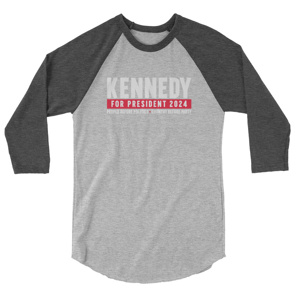 Kennedy for the People 3/4 Sleeve Raglan Shirt - TEAM KENNEDY. All rights reserved