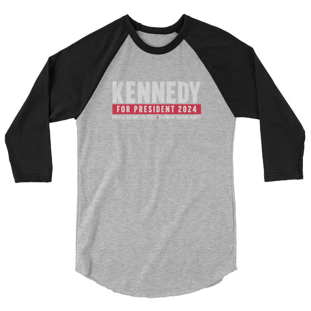 Kennedy for the People 3/4 Sleeve Raglan Shirt - TEAM KENNEDY. All rights reserved