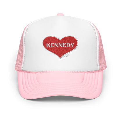 Kennedy Heart 2024 Foam Trucker Hat - TEAM KENNEDY. All rights reserved