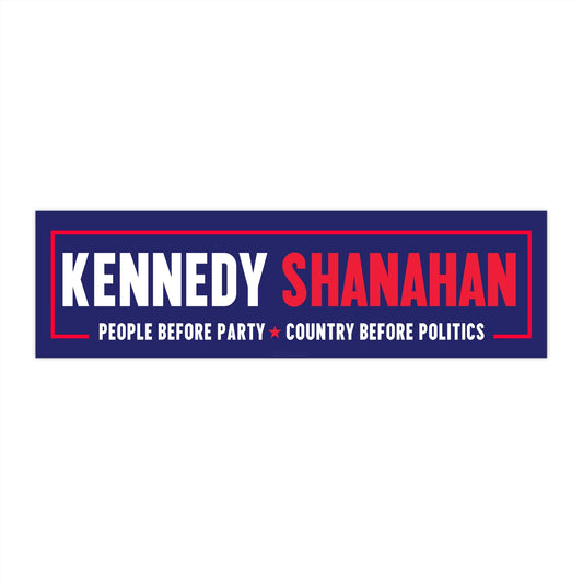 Kennedy Shanahan | People before Party, Country before Politics Bumper Sticker - Navy - TEAM KENNEDY. All rights reserved
