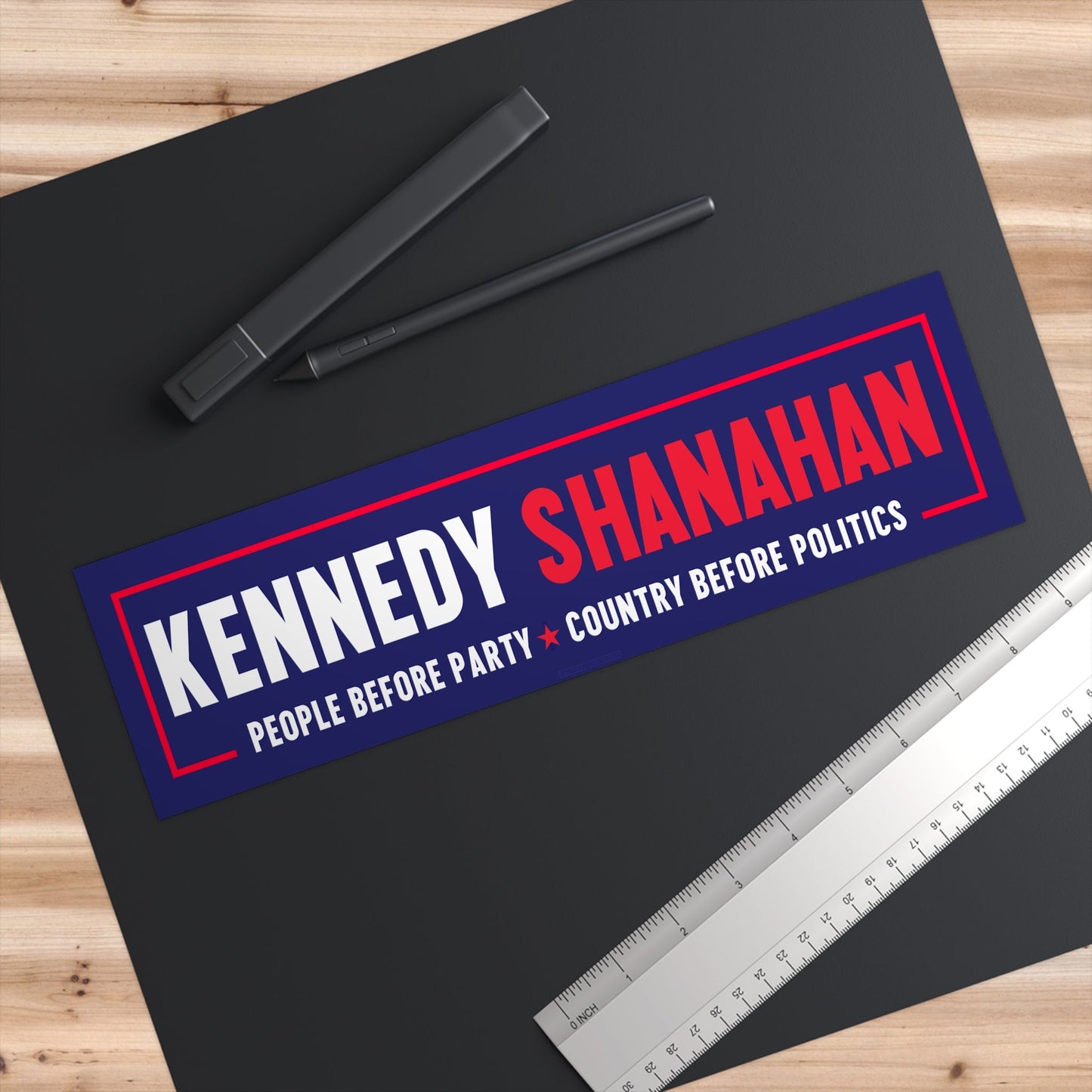 Kennedy Shanahan | People before Party, Country before Politics Bumper Sticker - Navy - TEAM KENNEDY. All rights reserved