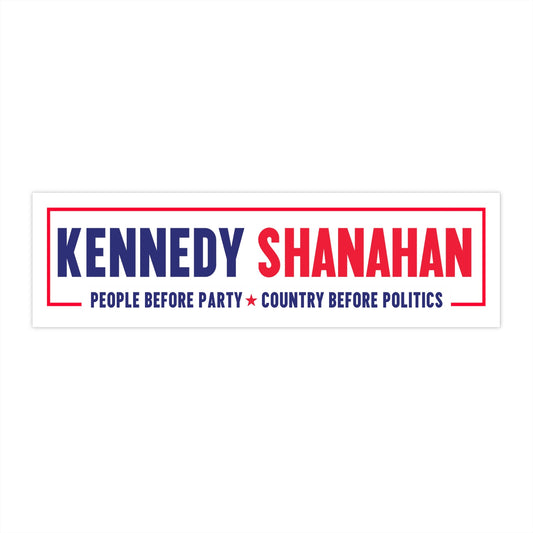 Kennedy Shanahan | People before Party, Country before Politics Bumper Sticker - White - TEAM KENNEDY. All rights reserved