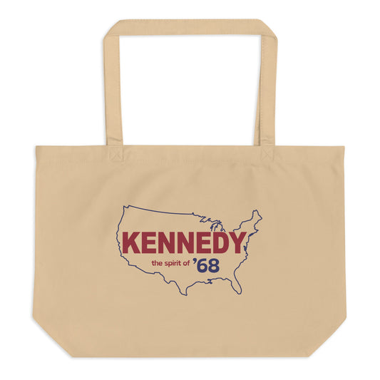 Kennedy Spirit of '68 Large Organic Tote Bag - TEAM KENNEDY. All rights reserved