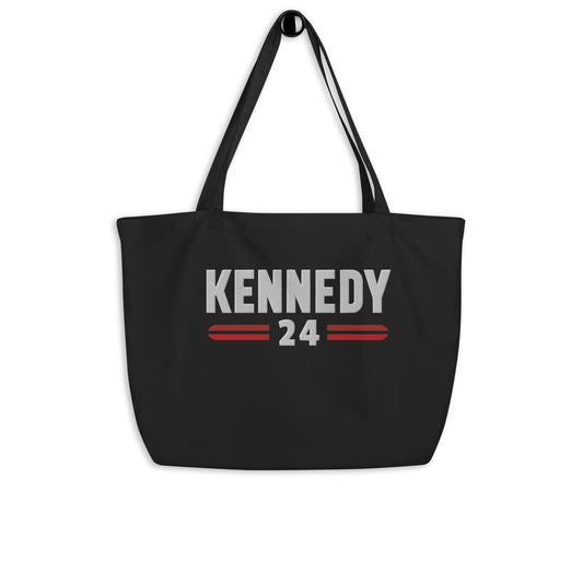Large Organic Embroidered Kennedy Classic Tote Bag