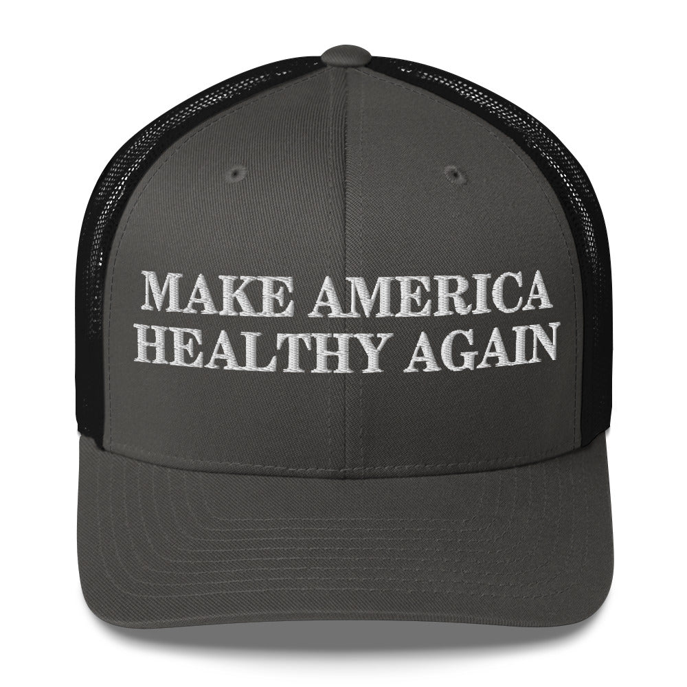 Make America Healthy Again Puff Embroidery Trucker Cap - Team Kennedy Official Merchandise