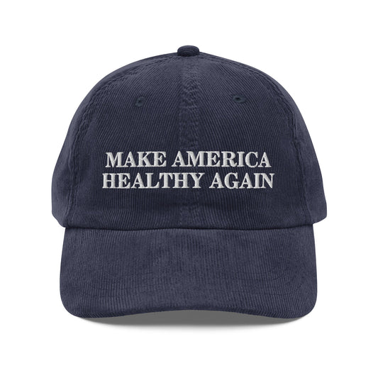 Make America Healthy Again Vintage Corduroy Cap - Team Kennedy Official Merchandise