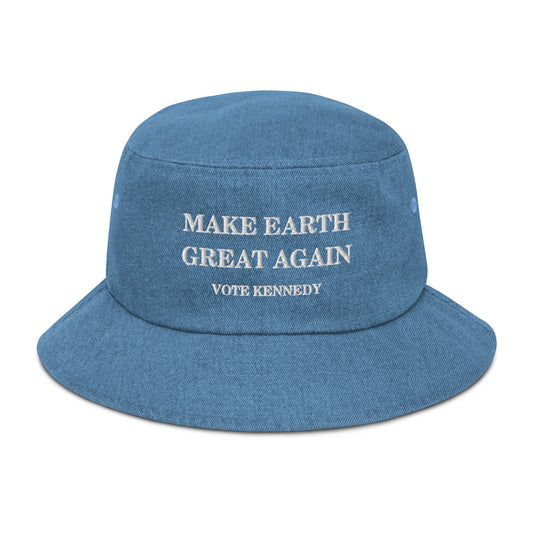 Make Earth Great Again Denim Bucket Hat - TEAM KENNEDY. All rights reserved