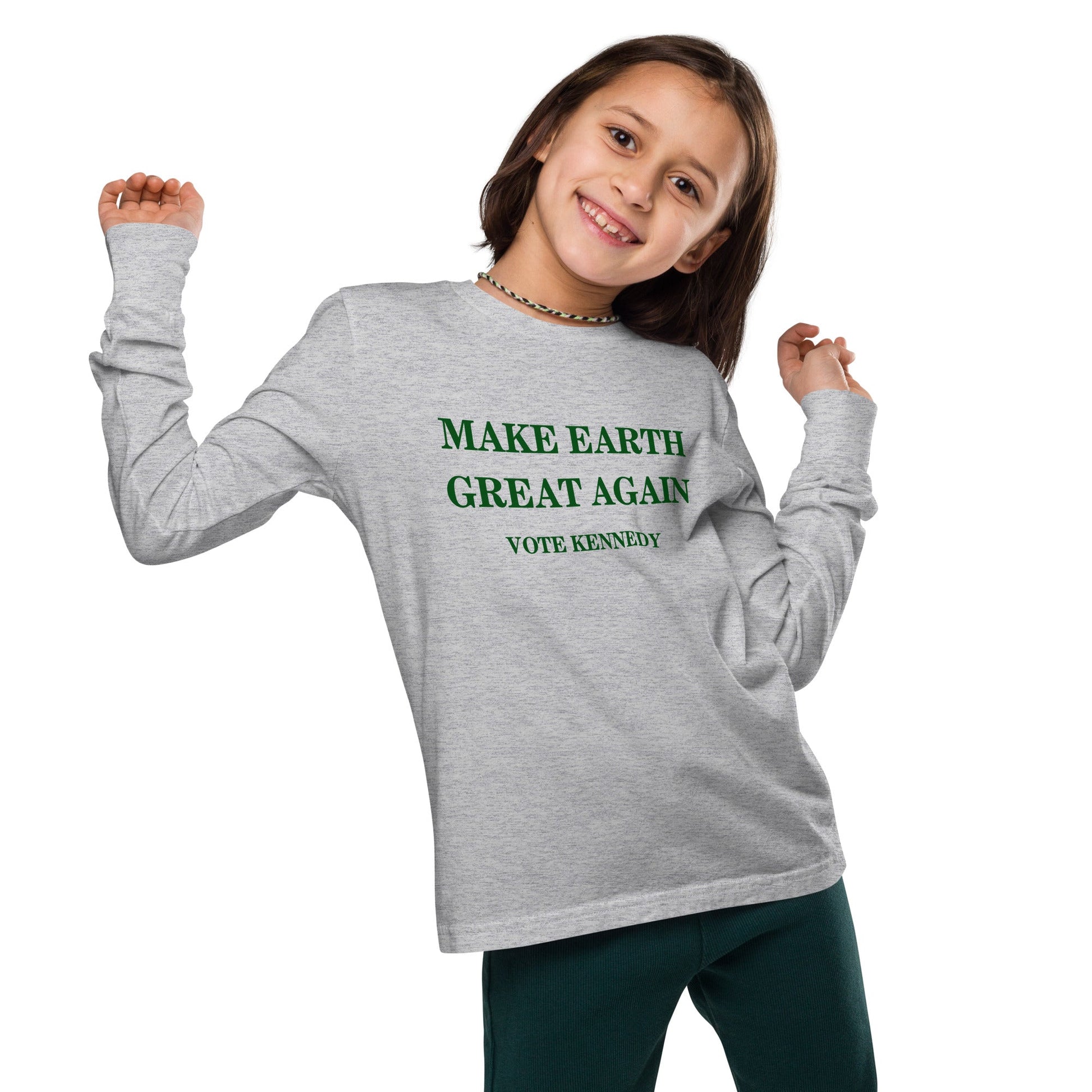 Make Earth Great Again Youth Long Sleeve Tee - TEAM KENNEDY. All rights reserved