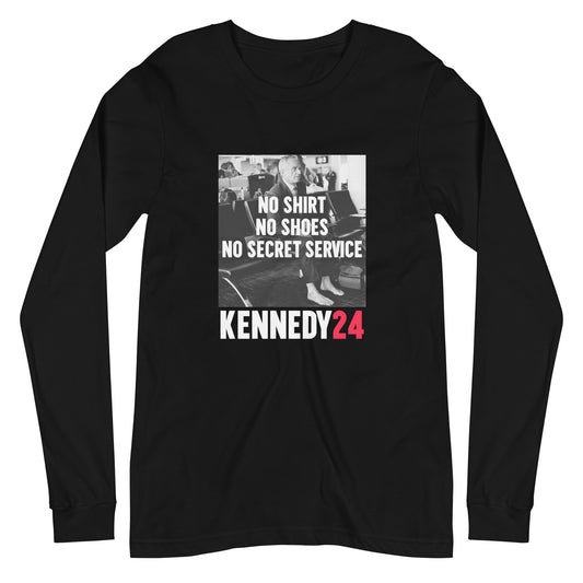 No Shirt, No Shoes, No Secret Service Unisex Long Sleeve Tee - TEAM KENNEDY. All rights reserved