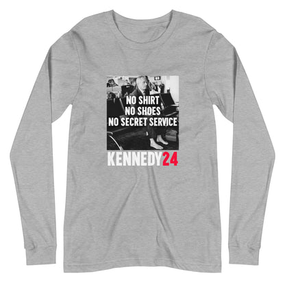 No Shirt, No Shoes, No Secret Service Unisex Long Sleeve Tee - TEAM KENNEDY. All rights reserved