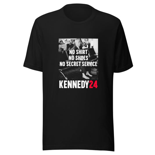 No Shirt, No Shoes, No Secret Service Unisex Tee - TEAM KENNEDY. All rights reserved