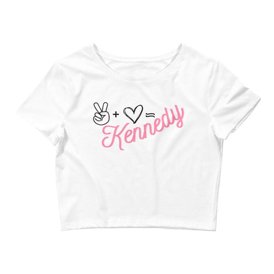 Peace + Love = Kennedy Crop Tee - TEAM KENNEDY. All rights reserved