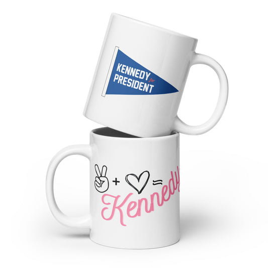 Peace + Love = Kennedy Mug - TEAM KENNEDY. All rights reserved