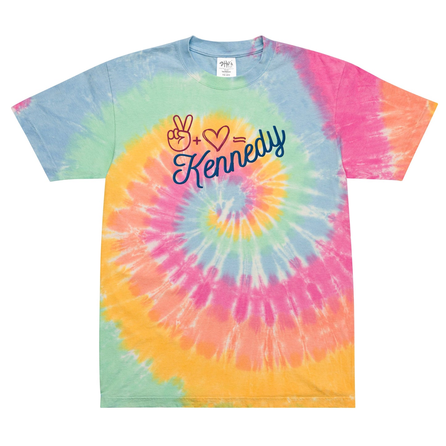 Peace + Love = Kennedy Oversized Tie - Dye Tee - Team Kennedy Official Merchandise