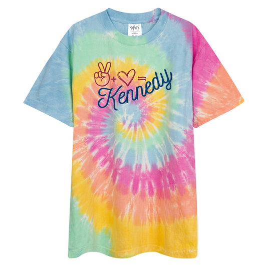 Peace + Love = Kennedy Oversized Tie - Dye Tee - Team Kennedy Official Merchandise