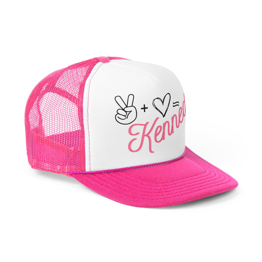 Peace + Love = Kennedy Trucker Hat - TEAM KENNEDY. All rights reserved