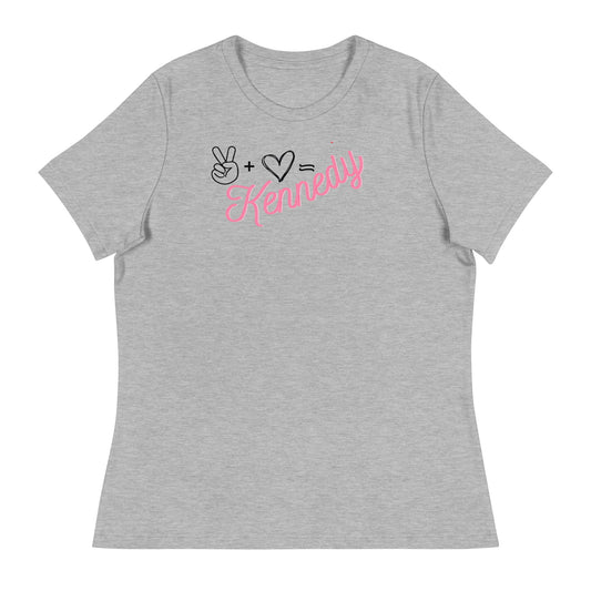Peace + Love= Women's Relaxed Tee - TEAM KENNEDY. All rights reserved