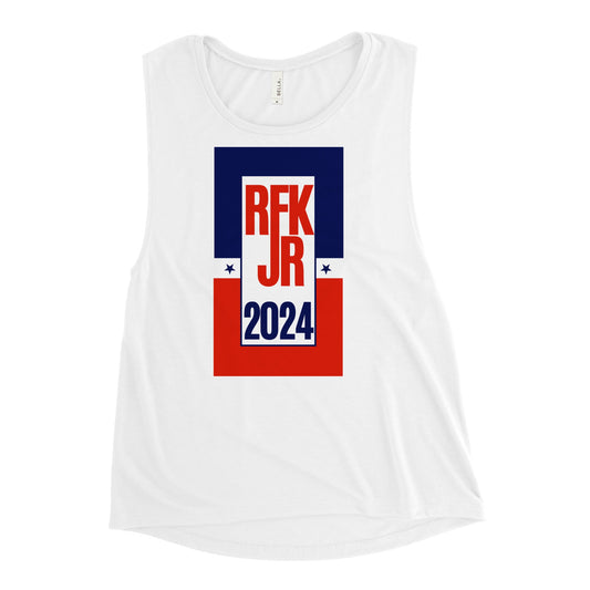 Retro RFK Jr. 2024 Womens Muscle Tank - TEAM KENNEDY. All rights reserved