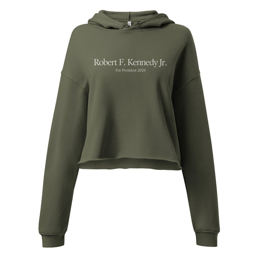 RFK Jr. for President Crop Hoodie - TEAM KENNEDY. All rights reserved