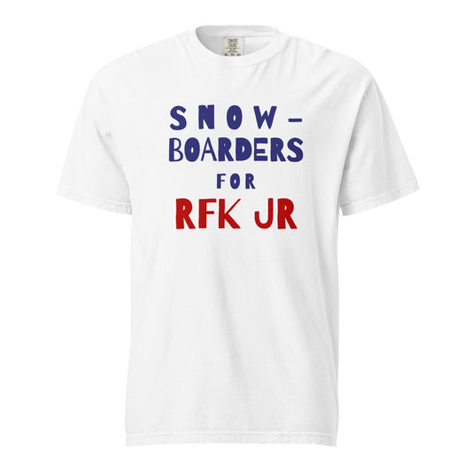 Snowboarders for RFK Jr Unisex Heavyweight Tee - TEAM KENNEDY. All rights reserved