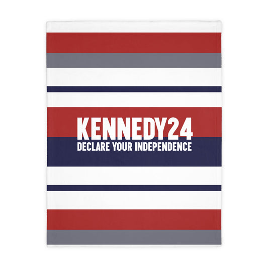 Striped Declare Your Independence Velveteen Minky Baby Blanket (40"x30") - TEAM KENNEDY. All rights reserved