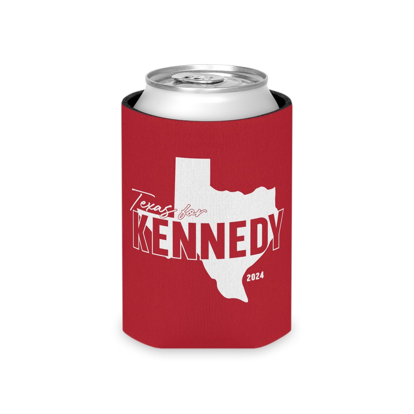 Texas for Kennedy Drink Coozie in Red - TEAM KENNEDY. All rights reserved