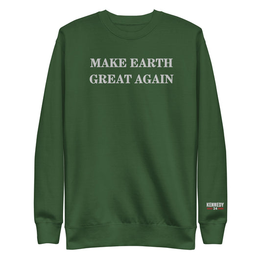 Make Earth Great Again Embroidered Unisex Premium Sweatshirt